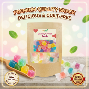 Vinafood Crystal Gummy Candy 100g/ 250g/ 500g l No Sugar Added l Colorful Soft Chewy Sweets