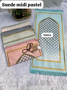 Sajadah midi suede pastel ukuran 55x105cm produk terbaru