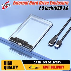2.5 External Hard Drive Enclosure USB 3.0 Tool-Free Clear Hard Disk Case for 2.5 inch 7mm 9.5mm SATA HDD SSD