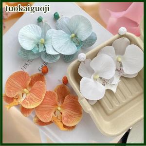 tuokaiguoji Mô phỏng hoa bướm phong lan Bông tai bãi biển đồ trang sức hợp kim hoa thả bông tai trang sức phụ kiện phong cách Hàn Quốc