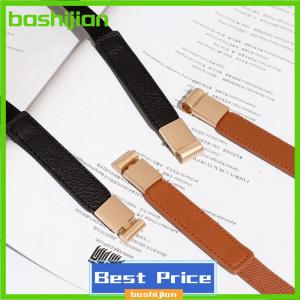 bashijian เข็มขัดหนังสำหรับผู้หญิงชุดเดรสสายรัดเอวอุปกรณ์ตกแต่งเข็มขัดคาดเอวยางยืดหัวเข็มขัดสีทองแฟชั่นเข็มขัดบางเข้าคู่ได้กับทุกชุด