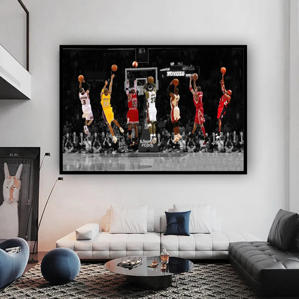 Canvas Wall Art Basketball Players Pictures Painting Sports