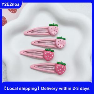 【Local shipping】 2 Pcs Cute Sweet Strawberry Hairpin Lovely Pink Hair Clips Girls Bangs Clips BB Snap Clip Hair Accessories