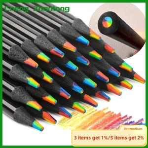 Cneng 1Pc 7 Colors Gradient Rainbow Pencils Jumbo-Colored Pencils Multicolored Pencils for Art Drawing Coloring Sketching