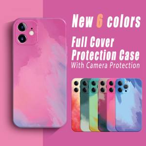 Watercolor Square Silicone Cases: Protection & Style for Samsung, OPPO, & Huawei