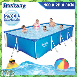 BESTWAY 56405 4.0 Meter Steel Pro Frame Pool Set Adult Family Kids Large Outdoor Swimming Water Pool Kolam Air / Renang