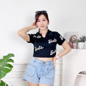MODIS - Crop Top Kerah FENBIE RIB / PAKAIAN WANITA / ATASAN WANITA / KAOS WANITA / TSHIRT