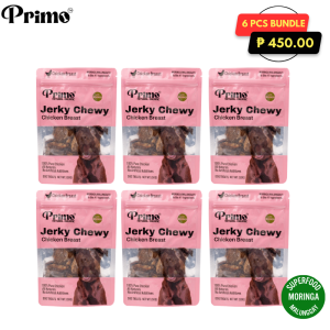 Primo Dog Jerky Treats Chicken Breast with Moringa (Malunggay) 50g 6 pcs Bundle Superfood Pet Treats Jerky Chewy