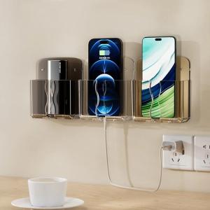 Mobile Phone Wall Holder Universal Cellphone Charge Storage Box Organizer TV Remote Control Hanging Stand Bracket Charging Dock