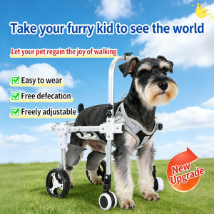 Adjustable Dog Wheelchair 2 Wheels / 4 Wheels Aluminium Pet Mobility Cart Silent EVA Wheels Breathable Harness Support Disabled Injured Senior Dogs Walk Freely XS-L Size for Small Medium Dogs