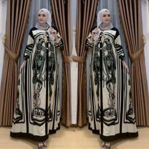 Warkiya – Dress Wanita Katun Rayon Lengan Panjang Busui Kancing Depan Mayung Elegan