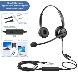 Beien B25 Call Center Headphones with Microphone USB Comfortable and Clear Suitable for Office Learning and Business Use with Mobile/PC/Telephone