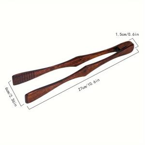 YESPERY Wooden Cooking Kitchen Tongs Food Tongs Anti-slip Handle Durable Salad Bacon Steak Bread Cake Clip Pastry Clamp Food BBQ Tool