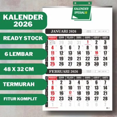 KALENDER DINDING DWIWULAN 2026 - 6 LEMBAR - BEST SELLER