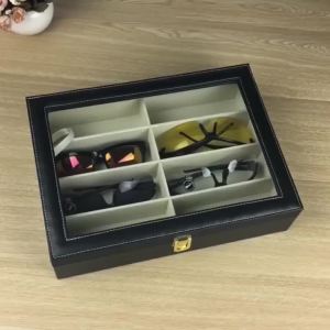 xpkQ 8-Grid Eyewear Eye Glasses Case Women Men Sunglasses Display Storage Holder Organizer Q9Z6P