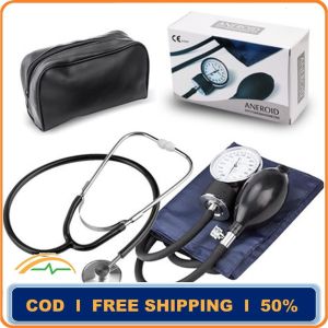 🌈 /IN STOCK Aneroid Sphygmomanometer Blood Pressure Monitor with Free Stethoscope BP Apparatus.