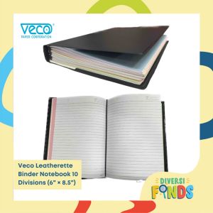 Veco Leatherette String Binder 10 Division (16 lvs/division x 10divisions) - Assorted Colors
