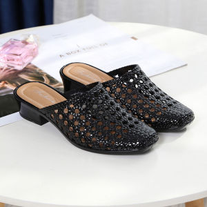 wtMei Beach Slippers Womens Outerwear Women Summer Mid Heel Fashion Outdoor Korean Style Thickened Womens Slippers Non-slip