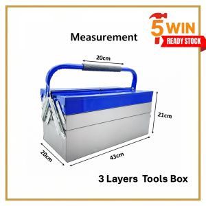 Heavy Duty Metal Cantilever Tools Box 🔧 Portable Multi-Layer Tool Storage Organizer 1/2/3 Layers | Durable Steel Construction | Ready Stocks Malaysia