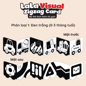 Bộ Thẻ Ziczac - Decal - Flashcard Kích Thích Thị Giác Trí Não Cho Trẻ Sơ Sinh - Lalala Baby