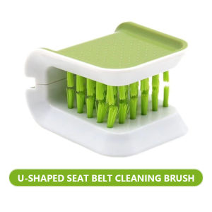 Seametal hai mặt bàn chải làm sạch xe hình chữ U bên trong đai an toàn xe hơi làm sạch bàn chải ô tô đai đeo an toàn dụng cụ rửa