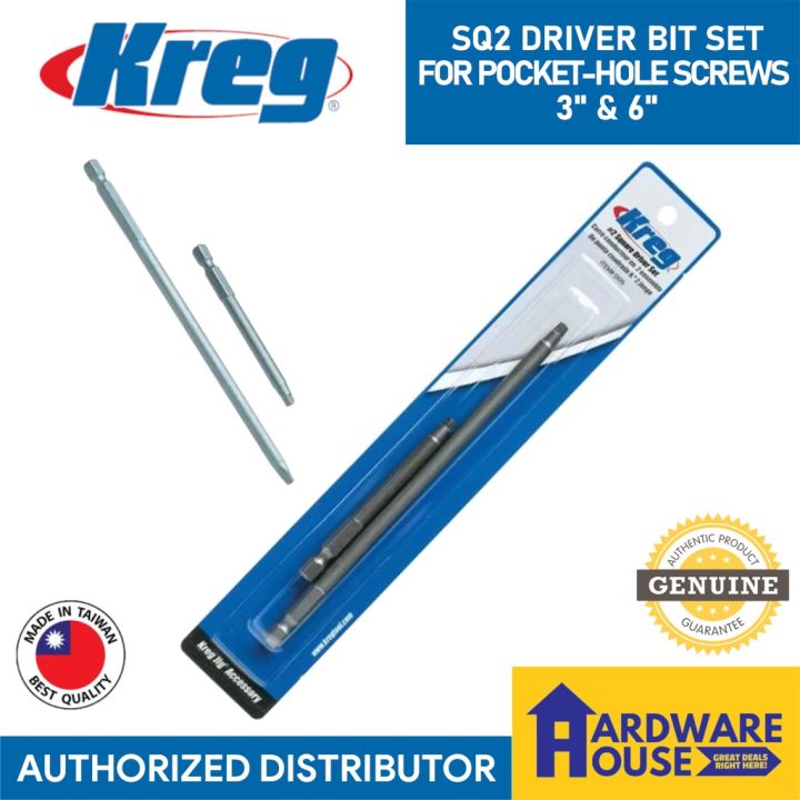 ORIGINAL KREG Impact Driver Drill Square 2 Bit Set 3" & 6"