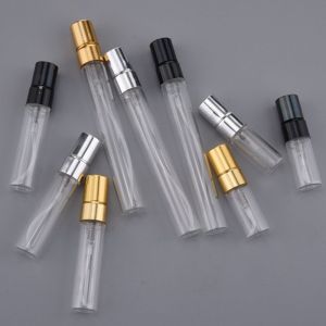 HUNIU Mini Girls Chất lỏng Kem dưỡng ẩm Trong suốt Nắp vàng bạc Chai thủy tinh có thể đổ đầy Chai xịt Máy phun nước hoa Hộp đựng mỹ phẩm