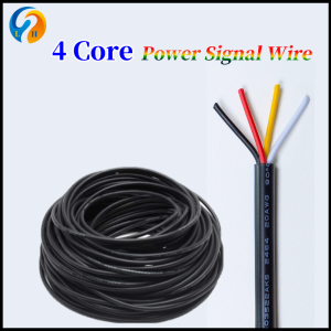 10M Insulated PVC Sheath Power Cable 4Core Black Waterproof Flexible Wire UL2464 Signal Cables 28-16AWG