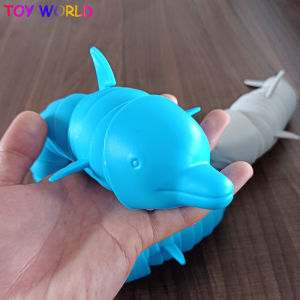 Dolphin Shark Flexible Fingertip Sensory Novelty Emulation Worm Toy Fidget Slug Toy 3D Printed Toy Anti-stress Rainbow Fidget Toy for Kids