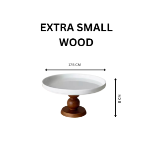 ABS Ceramic Plate High Legged Wooden Cake Fruit Stand Wedding Decorate Dessert Ceramic Wood Hiasan Dulang Pengantin Wedding 森系蛋糕台