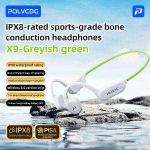 Polvcdg-X9 "Run" 【No Memory Card】Sports Bone Conduction Headphones IPX8 Waterproof Bluetooth 6.0 Running And Cycling Headphones With Microphone