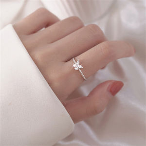 Lovelylife🔥 Cincin Jari Telunjuk Model Terbuka Dapat Disesuaikan Hias Berlian Gaya Korea Untuk Hadiah