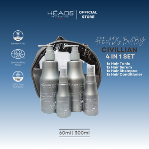 HEADS Professional Paris Baby Shampoo Set | Head to Toe Shampoo & Wash | Nourishing Conditioner | Tonic Essence | Booster Serum