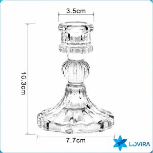LoviRa European Vintage Crystal Glass Candle Holders Romantic Ornaments Candle Holder Home Decoration