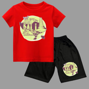 setelan celana pendek dan kaos oblong anak usia 1-10tahun sablon gambar BALI THE BEST CULTURAL