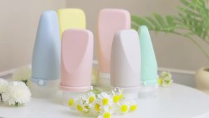 Travel Bottles for Toiletries TSA Approved 2oz Container High-Effeiciency Leak-Proof Ultrasonic Technology Silicone Refillable Squeezable Travel Accessories for Shampoo Conditioner Lotion (3 Pcs)
