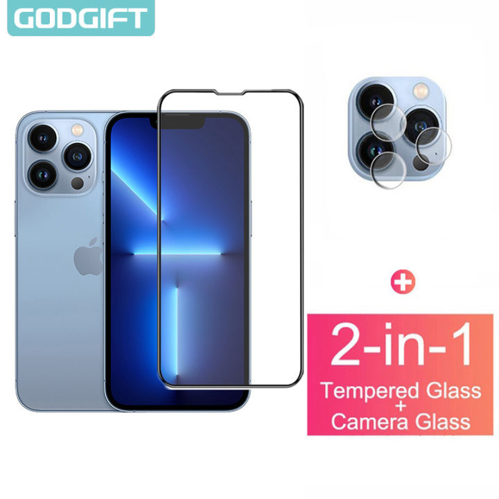 iPhone 13 Pro Max Tempered Glass 2 in 1 Full Coverage Screen Protector