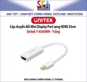 Cáp chuyển đổi Mini Display Port sang HDMI 15cm -  Unitek Y-6345WH - Trắng