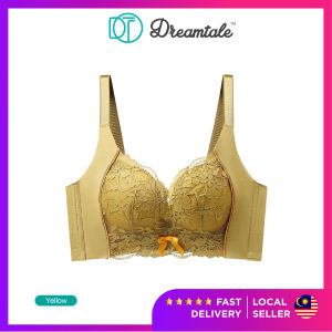 Dreamtale Baju Dalam Wanita Central Lace Corset Bra Seamless Bra 4 Hook Push Up Wireless Bra Coli Wanita WCO329