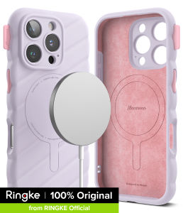 Ringke Macaron Silicone Compatible with MagSafe for [Apple iPhone 16 Pro] Case Cover Embossed Soft Feel Anti-Slip Grip Lightweight Shockproof Protection iPhone 16 Pro Back Cover