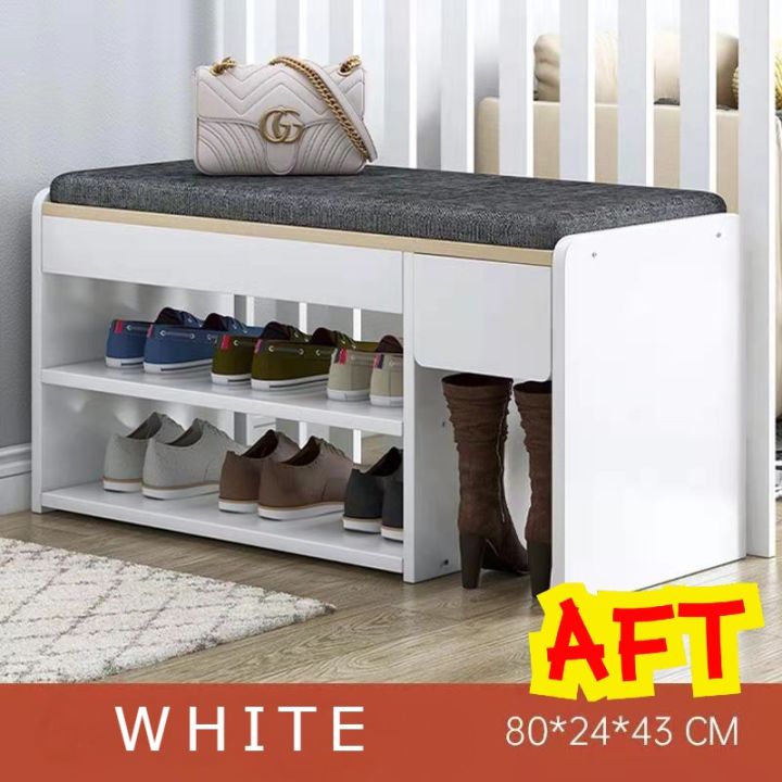AFT 3-Tier Shoe Bench For Entryway Shoe Storage Organizer Rack With Foam  Padded Seat OR Modern Shoes Bench Boot Organizing Upholstered Shoe Rack