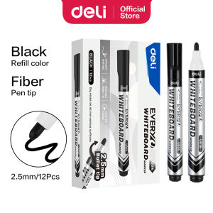 Deli Spidol Papan Tulis / Dry Erase Marker Dapat di Refill Tebal 2.5mm EU016 isi 12pcs