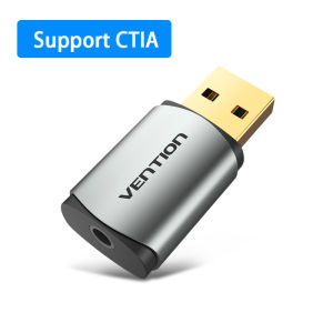 Vention USB การ์ดเสียง USB  ถึง3.5มม. แจ็คอะแดปเตอร์ต่อเสียง USB ภายนอกสำหรับพีซีตั้งโต๊ะแล็ปท็อป PS3 PS4ลำโพงพื้นผิวหูฟัง USB ไปยังเสียงอะแดปเตอร์เชื่อมหูฟังอะแดปเตอร์การ์ดเสียง USB