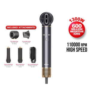 PowerPac 5 in 1 High Speed MULTI-STYLER Hair Dryer Long Barrel Brush Styling Nozzle Quick Drying Nozzle (PPH2082)