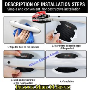 stiker sticker mobil nissan nismo pelindung handle anti gores 4pcs