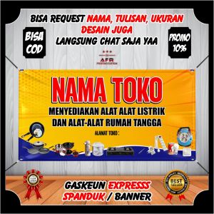 TERBARU - Spanduk Jualan Aneka Alat - alat Elektronik - Alat Alat Rumah Tangga / Banner Toko Jualan Macam Macam Alat Elektronik dan Alat alat Rumah Tangga Keren / Spanduk Jualan  / Spanduk Custom