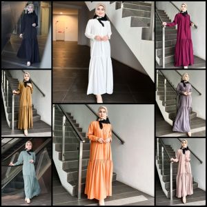 DUYUNG DRESS MERMAID FLARE LAYER SKIRT MAXI LONG TUNIC WOMENS BLOUSE TOP LONG SLEEVES CASUAL KOREAN STYLE | BAJU LAYER BERTINGKAT MUSLIMAH VIRAL PEREMPUAN LABUH LENGAN PANJANG KENDURI KAHWIN OPEN HOUSE GRADUATE PROM NIGHT BRIDEMAIDS OOTD HIJAB HIPSTER