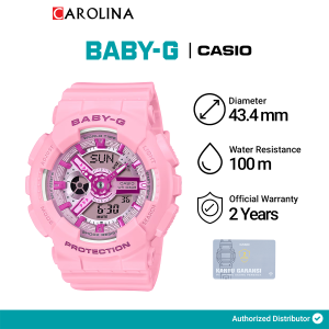 Jam Tangan Wanita Casio Baby-G BA-110YK-4A Pink Dial Pink Resin Band