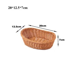 MIRELINA Handwoven Rattan Wicker Woven Serving Baskets Hardness 8 Styles Bread Fruit Vegetables Basket High Quality Household Rattan Basket Restaurant Serving Tabletop Display