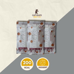 CAPYBARS Cookies and Cream Energy Bar 66g - Pack of 3